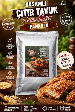 Susamlı Çıtır Tavuk Harcı 3000 Gr Pankolu Pane Harcı