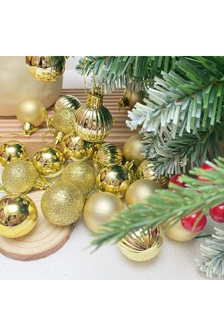 Skycity Klasik Kiremit Renkli 3cm Kabak Şekilli Noel Topları - Plastik电镀yapım, Ağaç Ve Tavan Süslemeleri, 24 Adet/set