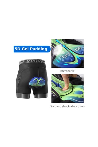 Arsuxeo Erkekler Bisiklet İç Giyim Şort 5d Jel Yastıklı L Gri