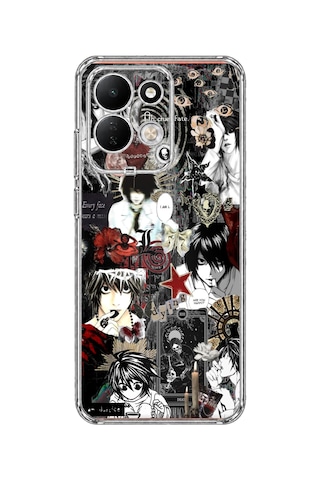 Redmi 17 4g/5g Uyumlu Death Note Kolaj Tasarımlı Baskılı Silikon Kılıf