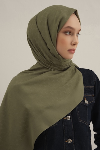 Haki Link Desen Bambu Cotton Şal 49 Haki