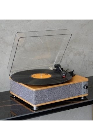 Fomix Fm-109 Gri Hoparlörlü Bluetoothlu Pikap Plak Çalar Gri