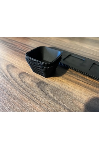 Vaveni 3d Baskı Kaseli Çerezlik Sunum Tepsisi Çizgili Kaseli Atıştırmalık Seti Ceviz Ve Kuruyemiş Tabağı Siyah Arz