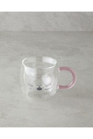 English Home Catie Borosilikat Cam Double Wall Kupa 280 Ml Pembe Pembe