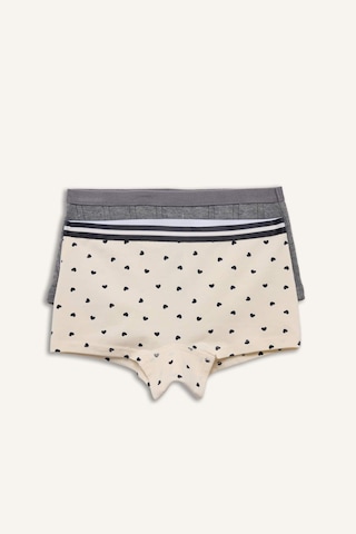 Defacto Kalp Desenli Penye 2li Boxer Kız Çocuk G8509a826spbg350 Bej-bg350