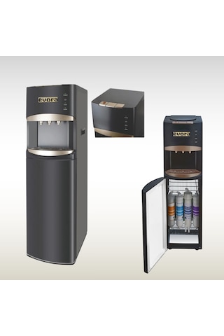 Özel Seri Ev Tipi Ofis Tipi Sıcak Soğuk Arıtmalı Su Sebili Gold Siyah Premium 1