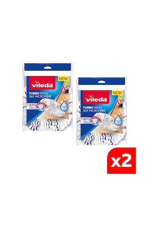 Vileda 2 Paket Turbo 3in1 Extra Pedli Mikrofiber Yedek Paspas Vileda