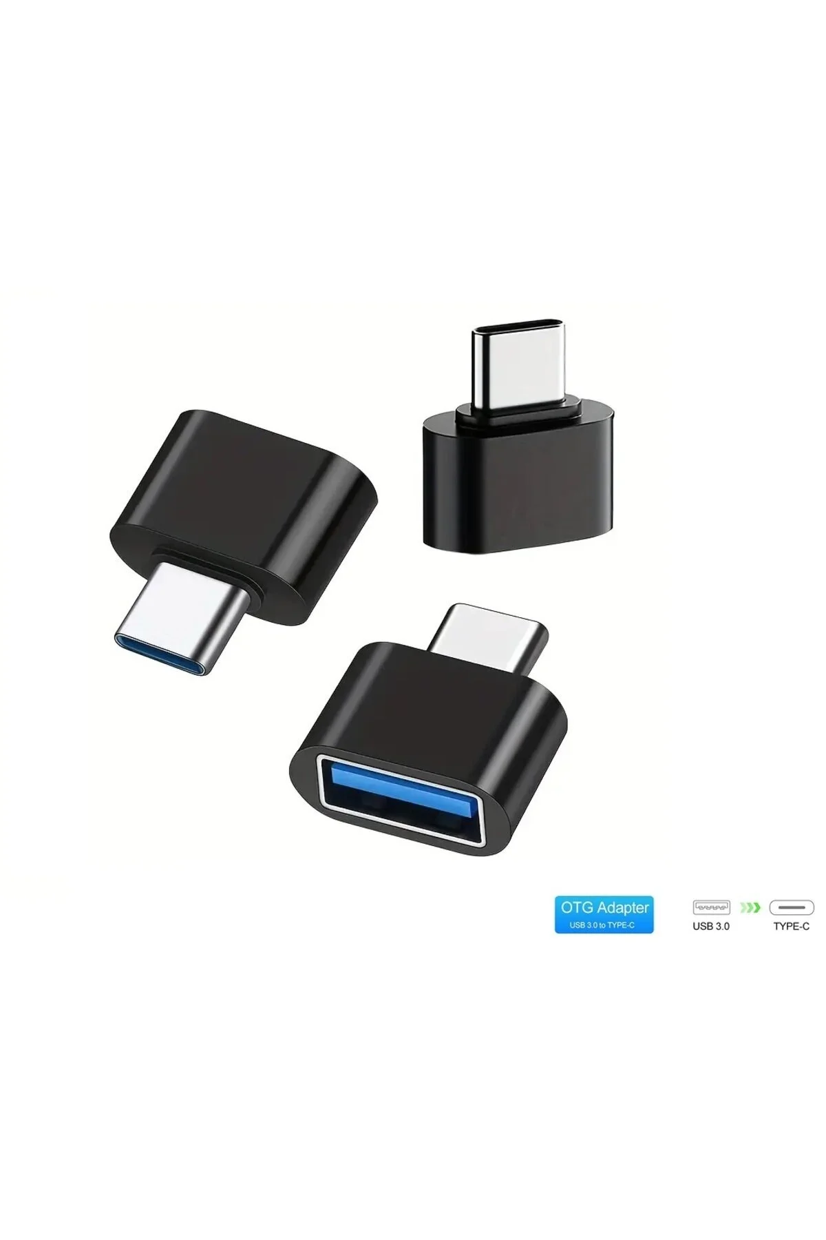 Yeni 2026 Usb Dişi To Type-c Erkek Dönüştürücü Otg Çevirici Dönüştürücü Adaptör Siyah