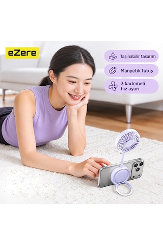 Ezere Flexcool Magsafe Manyetik Telefon Fanı Taşınabilir Mini Vantilatör