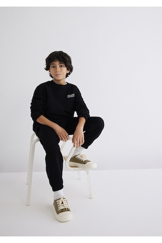 Mavi - Mavi Logo Baskılı Siyah Sweatshirt 6s10034-900