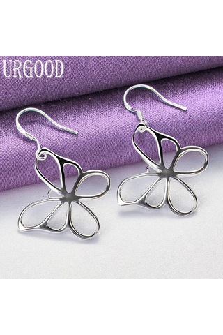 925 Ayar Gümüş Kelebek Kolye Küpe Moda Takı