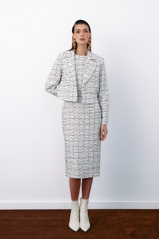 Sateen Düğmeli Tüvit Kısa Ceket - Taş-135067 TAŞ Taş