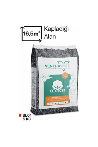 Ipek Sıva - Canlı Sıva - Pamuk Sıva - Yalıtımlı Sıva Siyah Bl01 - 5kg 16,5m²