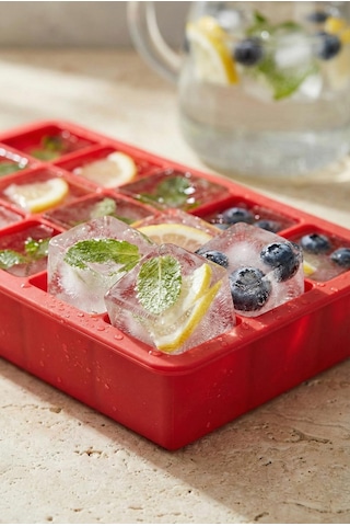 15 Hazneli Silikon Buz Kalıbı & Çok Amaçlı Buzluk Ve Dondurucu Organizeri 12x19 Cm Karışık