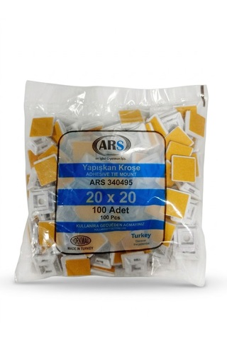Ars Yapışkan Kroşe 100 Adet 20x20 Kablo Tutucu-düzenleyici