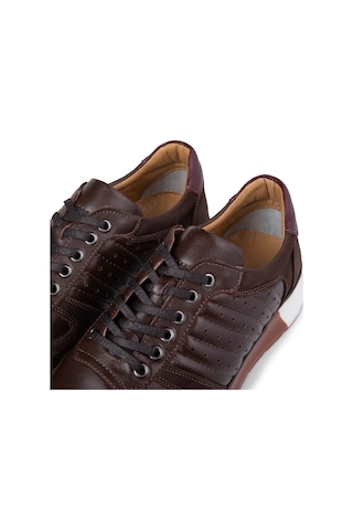 Ducavelli High Hakiki Deri Erkek Sneaker Ayakkabı, Low Top Sneaker, Hakiki Deri Sneaker Kahverengi