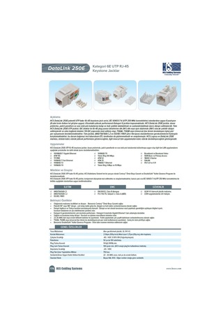 Hcs J6E-00873 8P8C Rj-45 Utp Keystone Jack Cat 6E 24 Adet