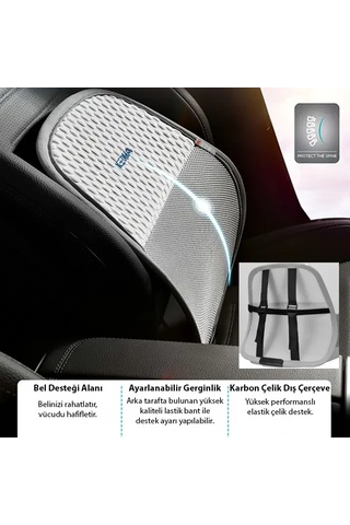 Ally Airmesh Pro Ergonomik Bel Destek Minderi - Araba Ve Ofis İçin Sırt Destek Yastığı- 5775