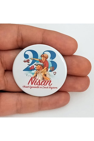 20 Adet - 23 Nisan Öğrenci Rozeti Model 3 Çok Renkli