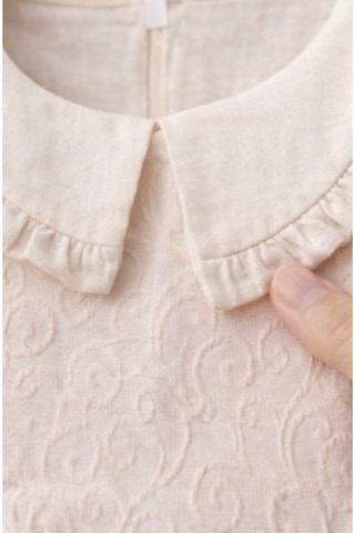 Baby Corner Fırfırlı Bebe Yaka Kız Bebek Elbise Bej