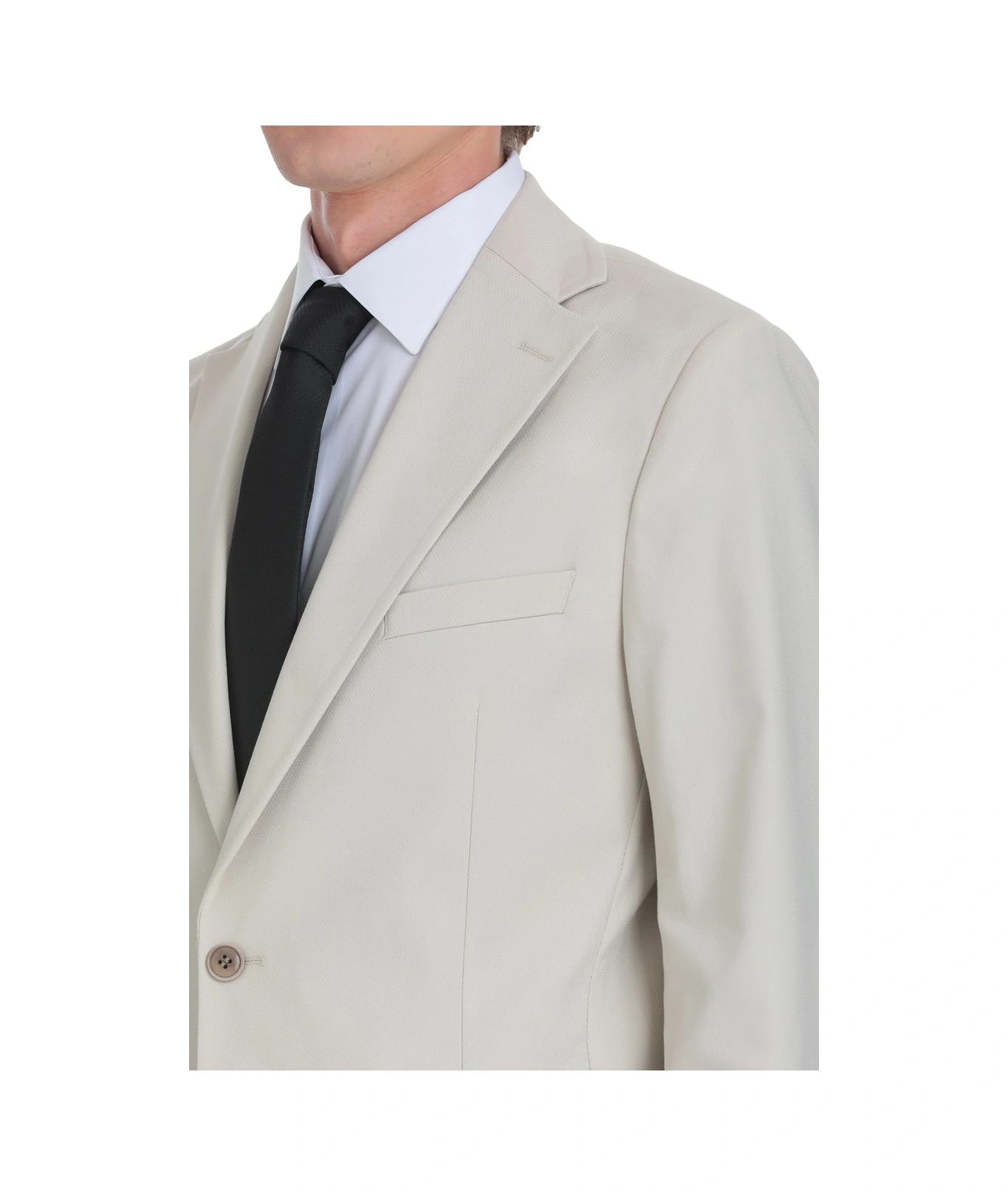 Bej Comfort Fit Mono Yaka Klasik Takım Elbise Bej