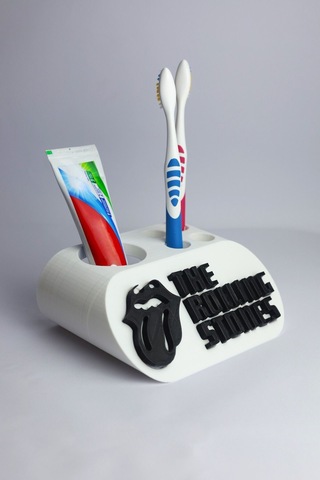 The Rolling Stones - Dekoratif Diş Fırçalık Beyaz