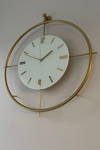 Iskandinav Kristal 60 Cm Gold - Pilli Led 3adet Pil Ile Geldmektedir - Metal Duvar Saati Diğer
