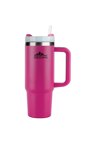Kulplu Pipetli Termos - 900 Ml Koyu Pembe