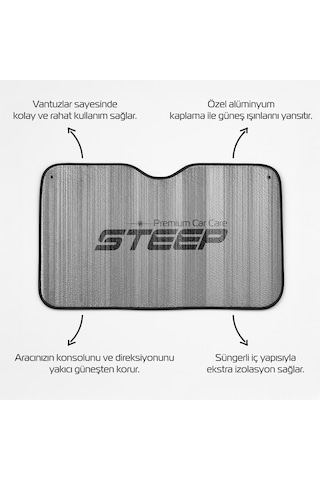 Steep 130x60 CM Universal Oto Güneşlik