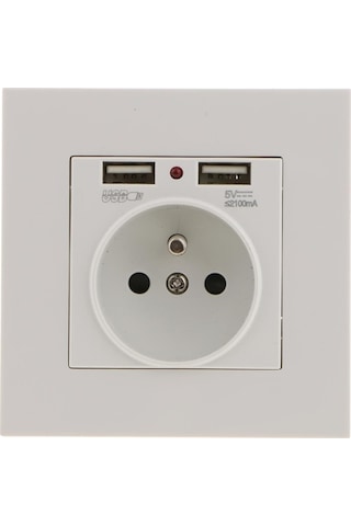 Pazly Yönlü Usb Takımı - Suntek Uyumlu Duvar Prizleri Çiftli Bq