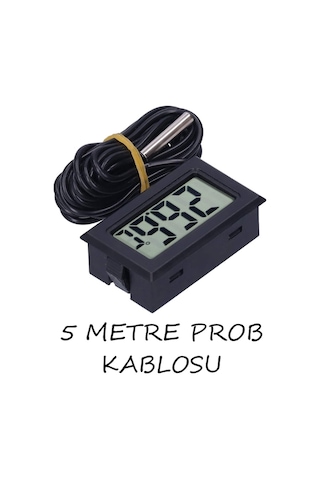 Dijital Iç Veya Dış Sıcaklık Ölçer Ev Termometre - 5 Metre Problu