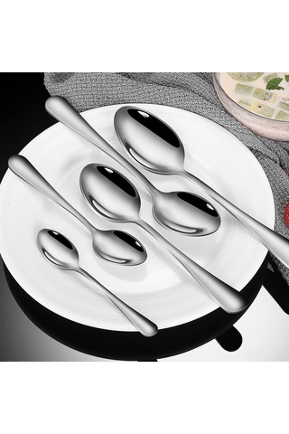 Mufunye 410 Çelik Malzeme 5 Numara Uçlu Kaşık - Bal, Kahve Karıştırma Ve Tatlı Servisi İçin Pratik Ev Gereci Diğer