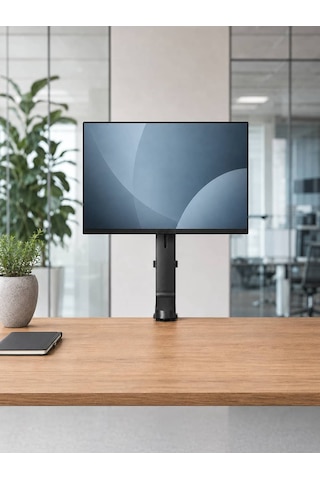 17"-32" Ergonomik Yükseklik Ayarlı Tek Monitör Standı, 8kg Taşıma Kapasitesi