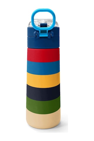 Coral High 500 Ml Erkek Çocuk Çok Renkli Çizgi Desenli Çelik Termos Matara - Okul Suluğu