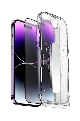 Apple Uyumlu   iPhone 16 Kolay Uygulama Aparatlı 9h Hd Temperli Cam Ekran