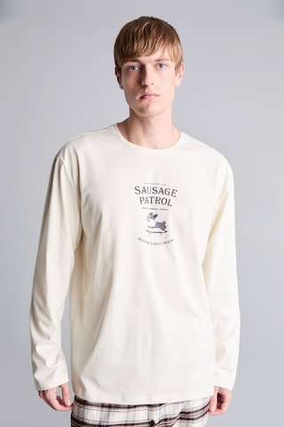 Defacto %100 Pamuk Baskılı Ekoseli New Regular Fit Uzun Kollu 2li Flanel Pijama Takımı H9920ax26auer238 Ekru-er238