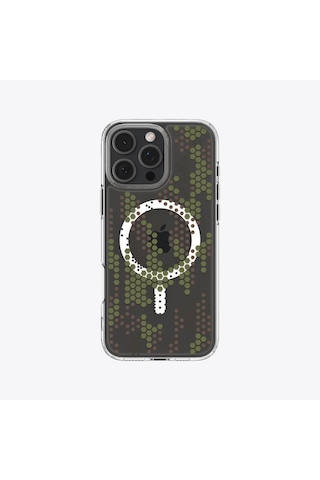 Spigen İphone 16 Pro İle Uyumlu Kılıf Ultra Hybrid Magfit Magsafe Özellikli Digital Camo