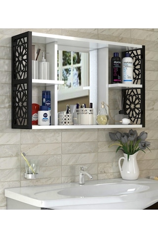 Aynalı Banyo Dolabı Siyah Diğer