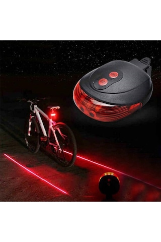 Skyhawk Güvenlik Şeritli Bisiklet Lazer Led Stop Lambası 7 Fonksiyonlu Siyah