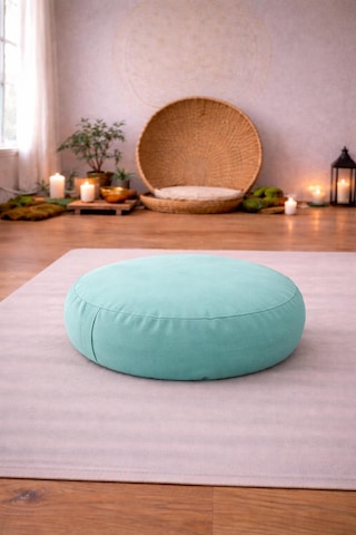 Yuvarlak Zafu Meditasyon Minderi & Bolster Minderi İkili Yoga Meditasyon Minder Seti Su Yeşili
