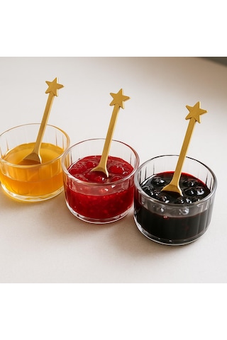 3 Parca Bambu Kasıklı Borosılıkat Cam Recellık-90 X 60 Mm Beyaz