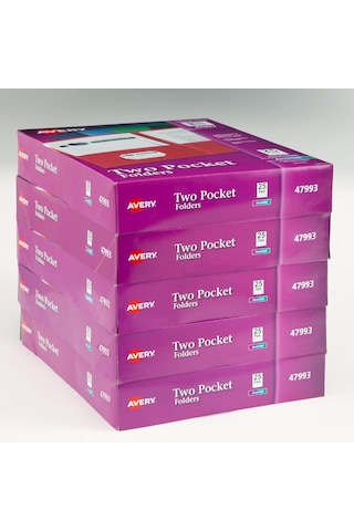 Avery Two-pocket Klasör, Koyu Mavi, Fall 5 Adet 5 Pack Diğer