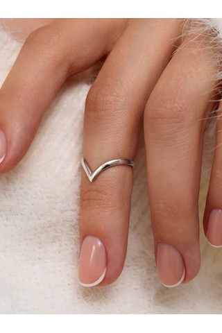 Zoloto Russkih İnce 925 Ayar Gümüş Falanks Yüzüğü - Zarif Tasarım 66434029 Gri