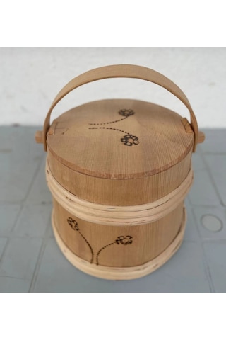 Ahşap 2lt Külek Tereyağ Saklama Kabı 22cm Ahşap