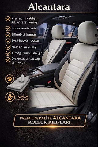 Volvo Xc90 Facelift 2007 2.4d 185 Hp Mt 2008 Uyumlu Kumaş Alcantara Oto Koltuk Kılıfı Bej