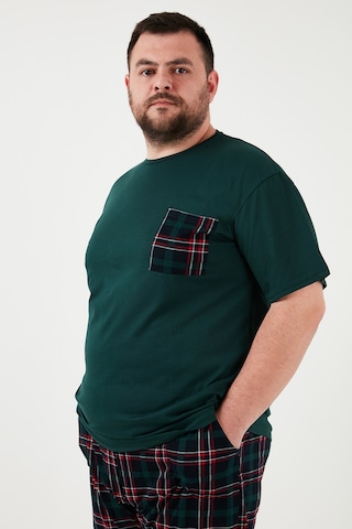 Buratti Pamuklu Regular Fit Büyük Beden Erkek Pijama Takımı 6572002B Yeşil