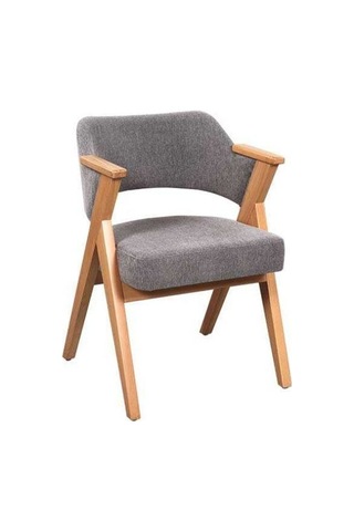 Viora Ahşap Kolçaklı Sandalye Gri