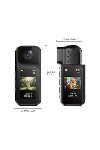 S80 Mini Aksiyon Kamerası 1080p Full Hd, Manyetik Tasarım, 180 Geniş Açılı Spor Kamera Çok Renkli