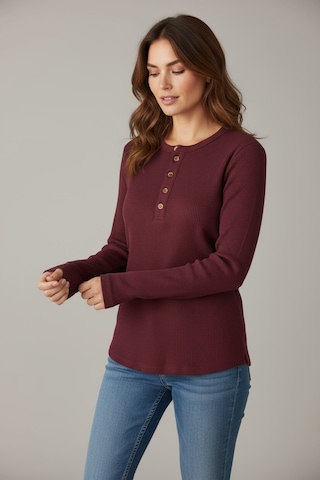 Kadın Yaka Düme Detaylı Mevsimlik Bluz Bordo