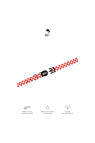 Candy Cane Kedi Boyun Tasması, Boğulma Önleyici Kilitli, Zil Hediyeli Kırmızı,beyaz Kareli
